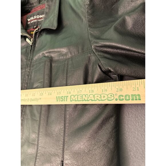 Wilsons Leather Black Jacket Thinsulate Ultra Insulation Quilted Lining Full Zip - Picture 8 of 9